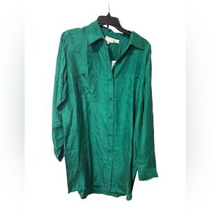 Vintage Silk Button Down Dress